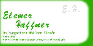 elemer haffner business card